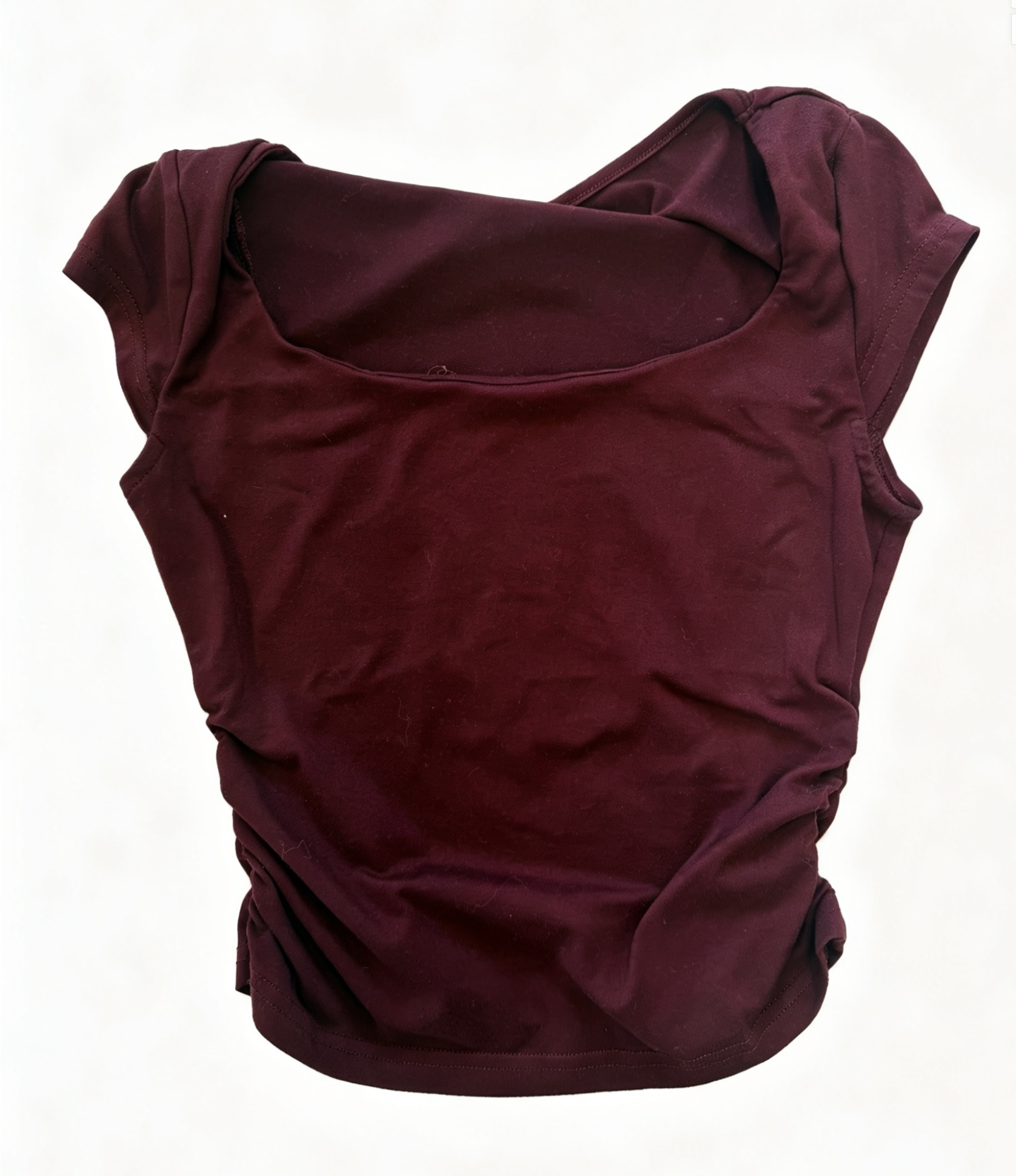 Burgundy Ruched Top