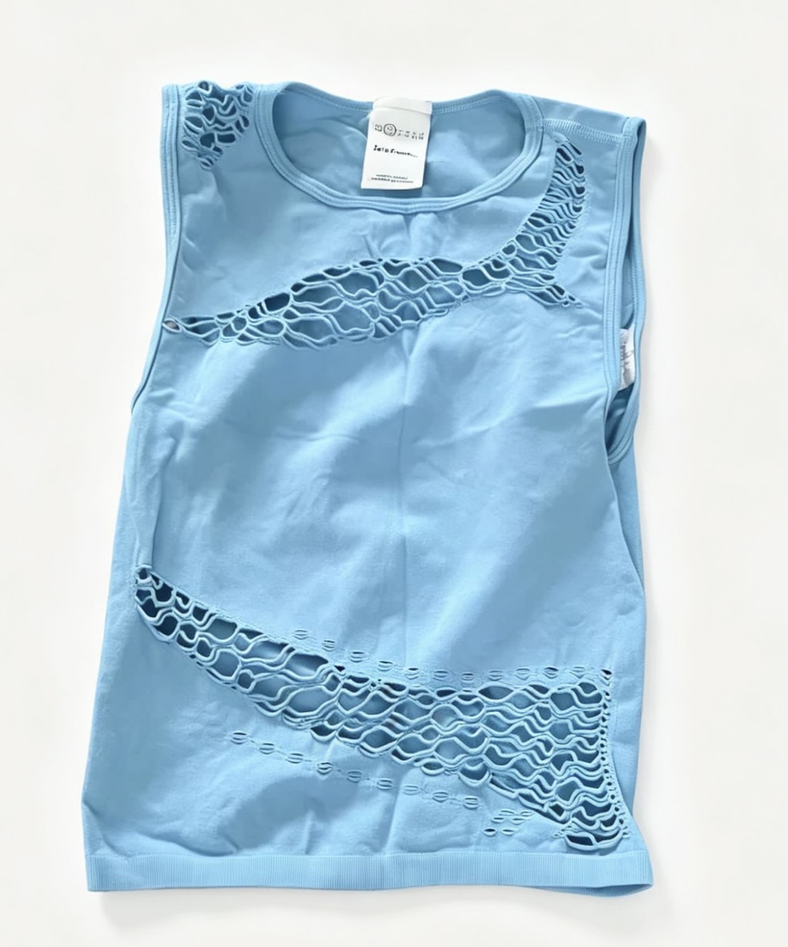 Blue Cut-Out Detail Tank Top