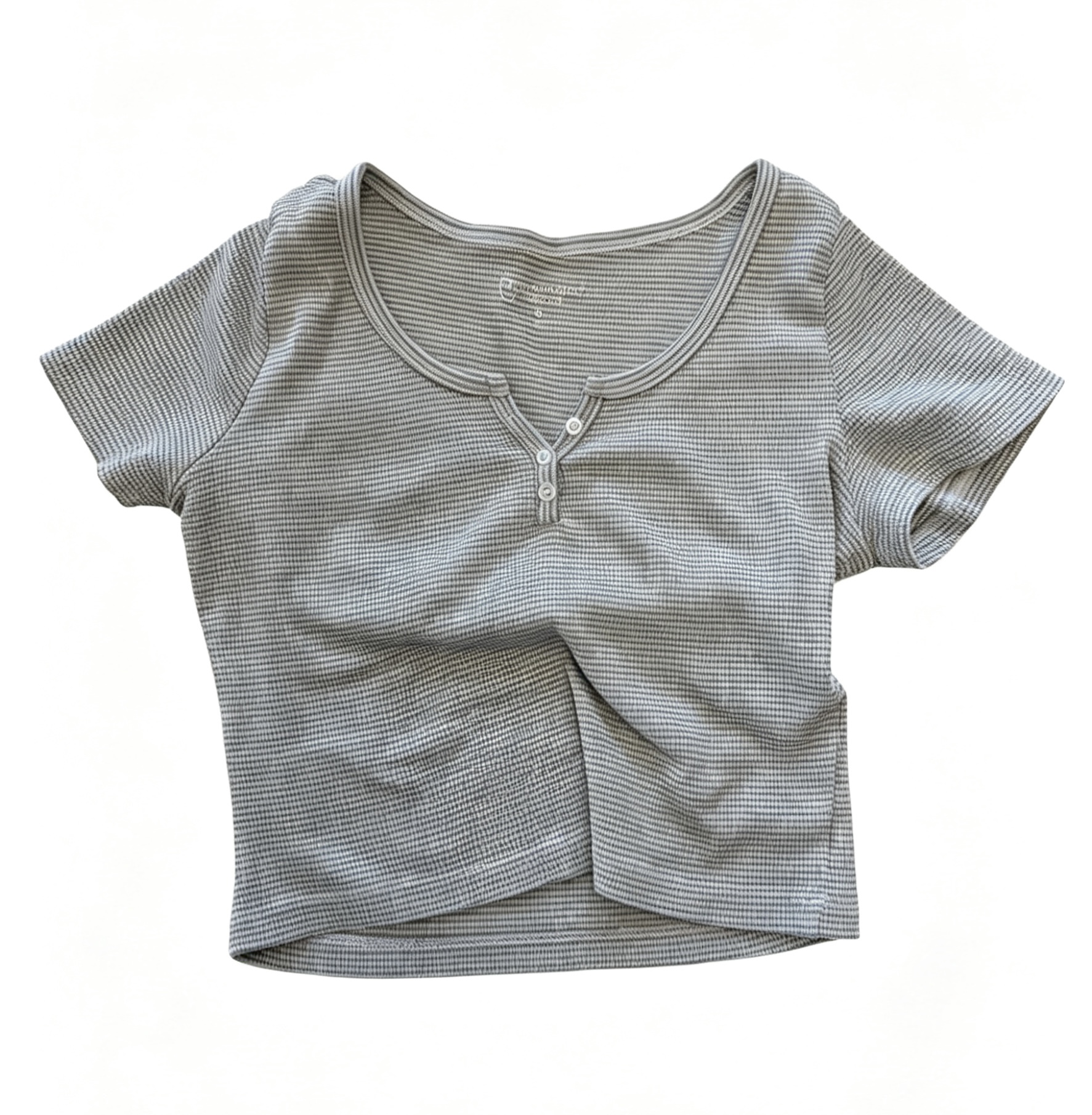 Striped Henley Crop Tee